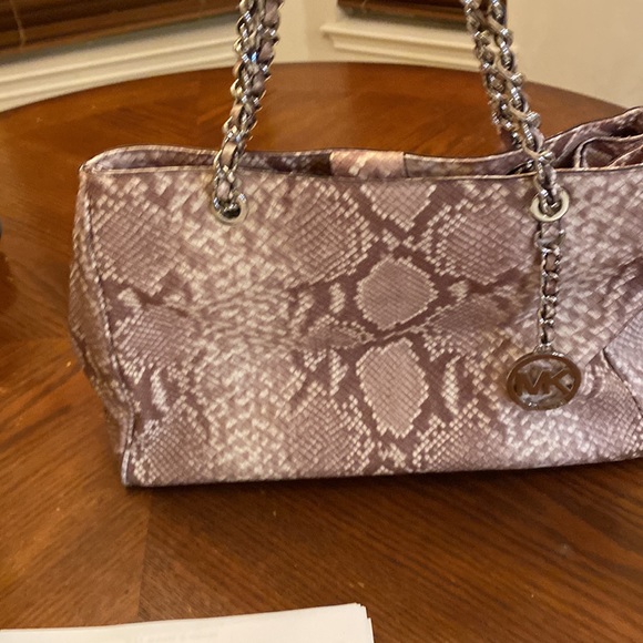 Michael Kors snake tote purse bag hobo Riley - Picture 4 of 4